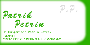 patrik petrin business card
